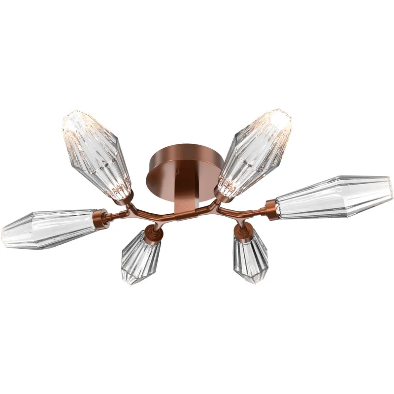 Aalto LED 34.9 inch Burnished Bronze Flush Mount Ceiling Light in Optic Rib Clear, 2700K LED