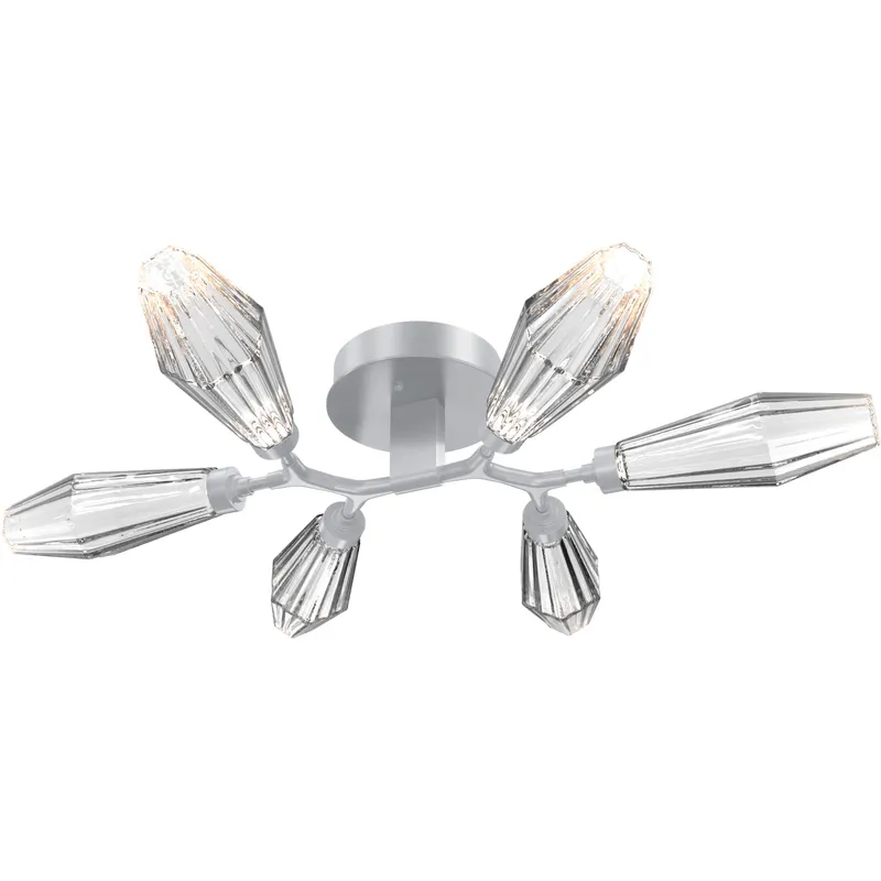 Aalto LED 34.9 inch Classic Silver Flush Mount Ceiling Light in Optic Rib Clear, 2700K LED