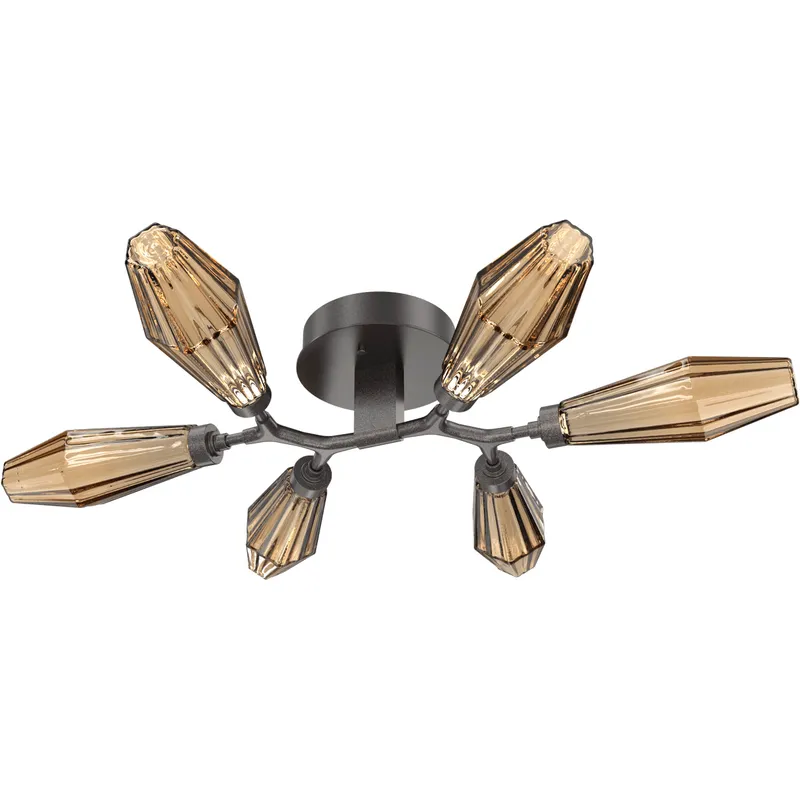 Aalto LED 34.9 inch Graphite Flush Mount Ceiling Light in Optic Rib Bronze, 2700K LED