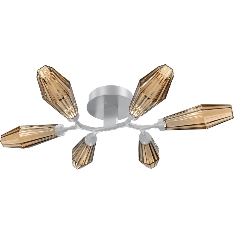 Aalto LED 34.9 inch Classic Silver Flush Mount Ceiling Light in Optic Rib Bronze, 2700K LED