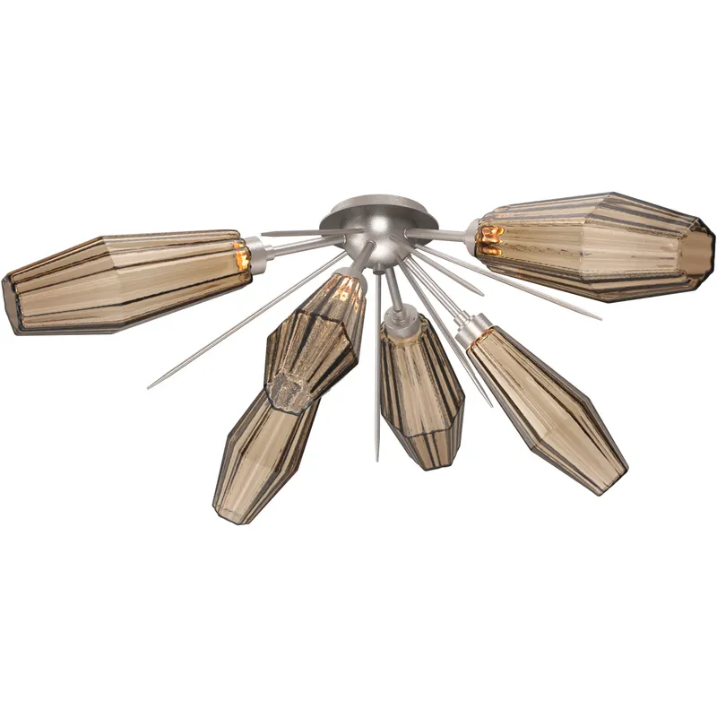 Aalto LED 40.3 inch Metallic Beige Silver Flush Mount Ceiling Light in 3000K LED, Bronze