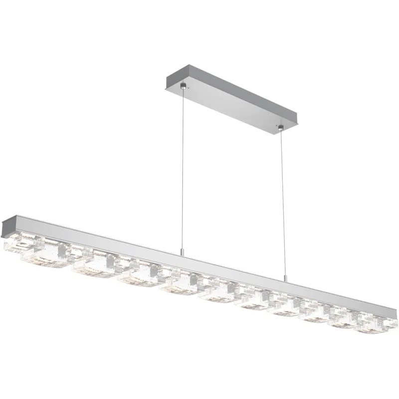Tessera LED Classic Silver Linear Pendant Ceiling Light in Tetro Cast