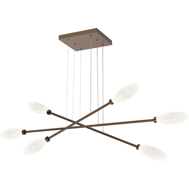 Fiori LED Flat Bronze Linear Multi-Pendant Ceiling Light, Triple Moda