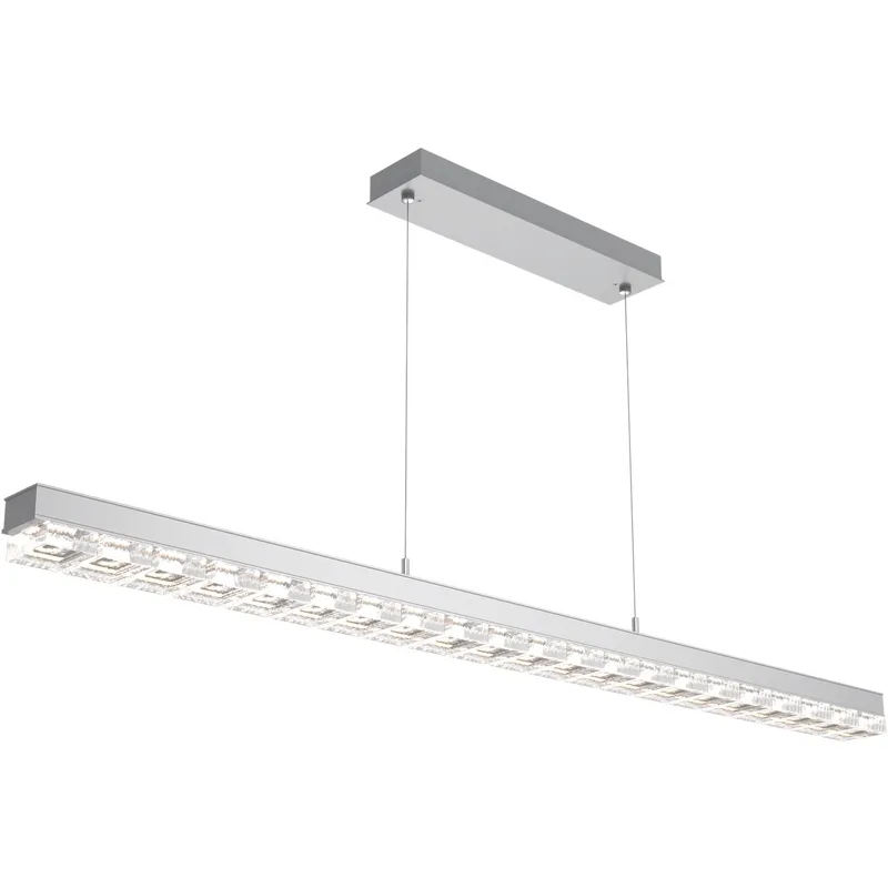 Tessera LED Classic Silver Linear Pendant Ceiling Light in PavT Cast