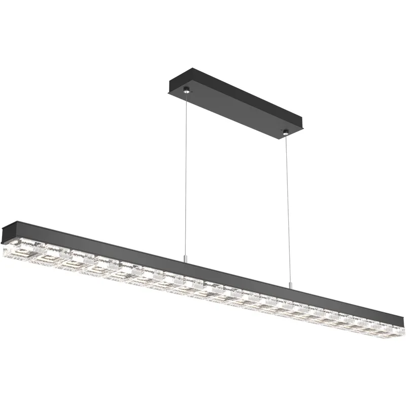 Tessera LED Matte Black Linear Pendant Ceiling Light in PavT Cast