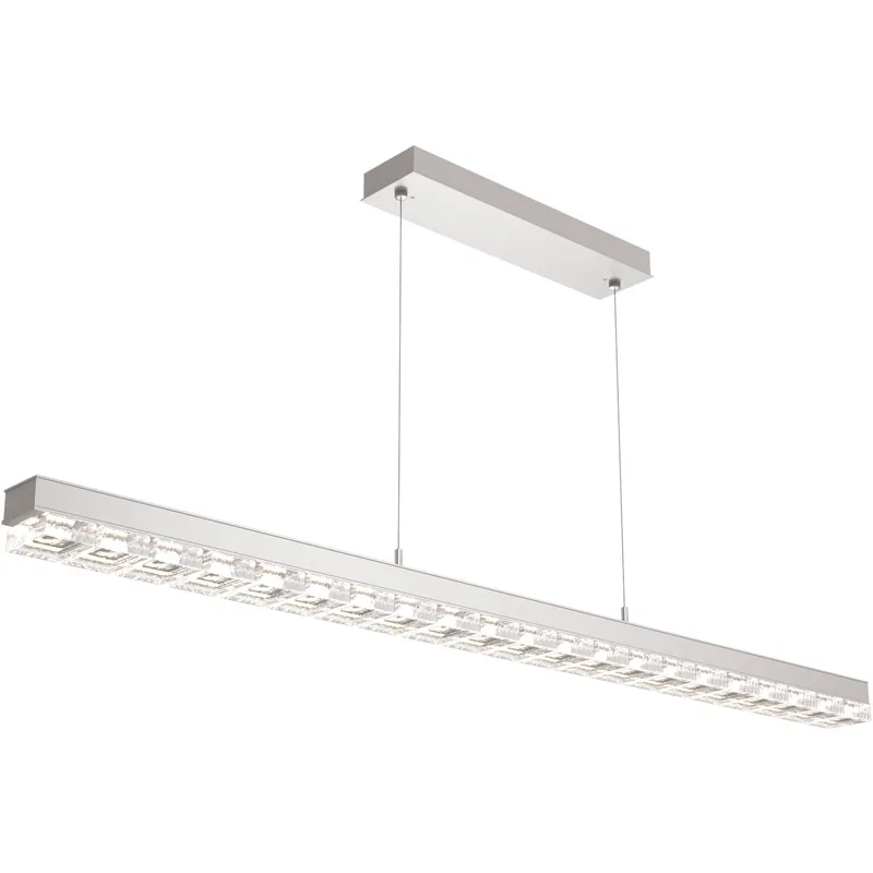 Tessera LED Beige Silver Linear Pendant Ceiling Light in PavT Cast