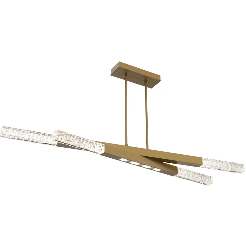 Axis LED 63.7 inch Gilded Brass Linear Chandelier Ceiling Light