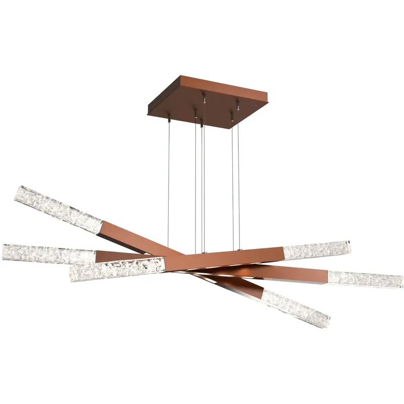 Axis LED 61.3 inch Burnished Bronze Linear Chandelier Ceiling Light, Moda
