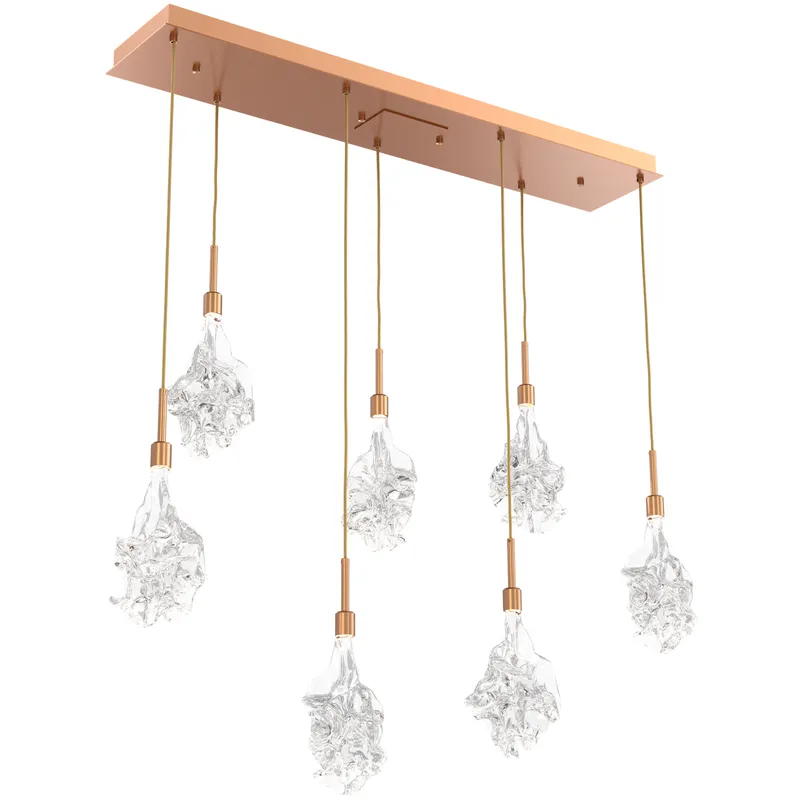Blossom LED 45.6 inch Novel Brass Linear Pendant Ceiling Light in 3000K LED, Multi-Port