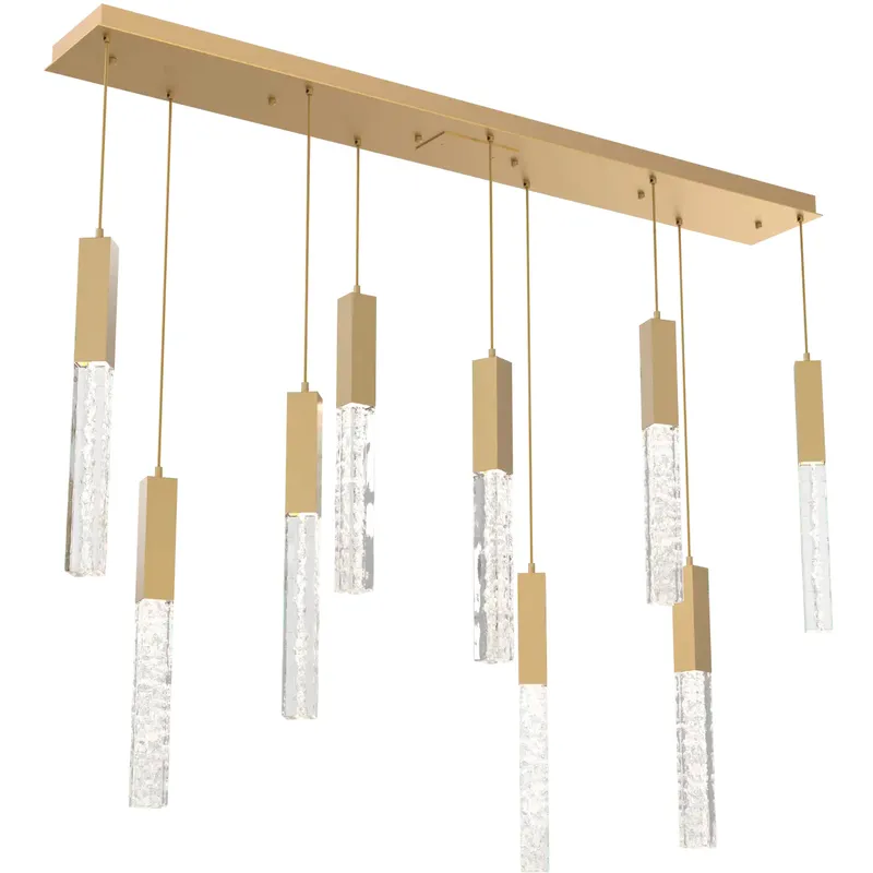 Axis LED 62.5 inch Gilded Brass Multi-Pendant Ceiling Light
