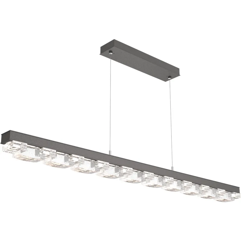 Tessera LED Graphite Linear Pendant Ceiling Light in Tetro Cast