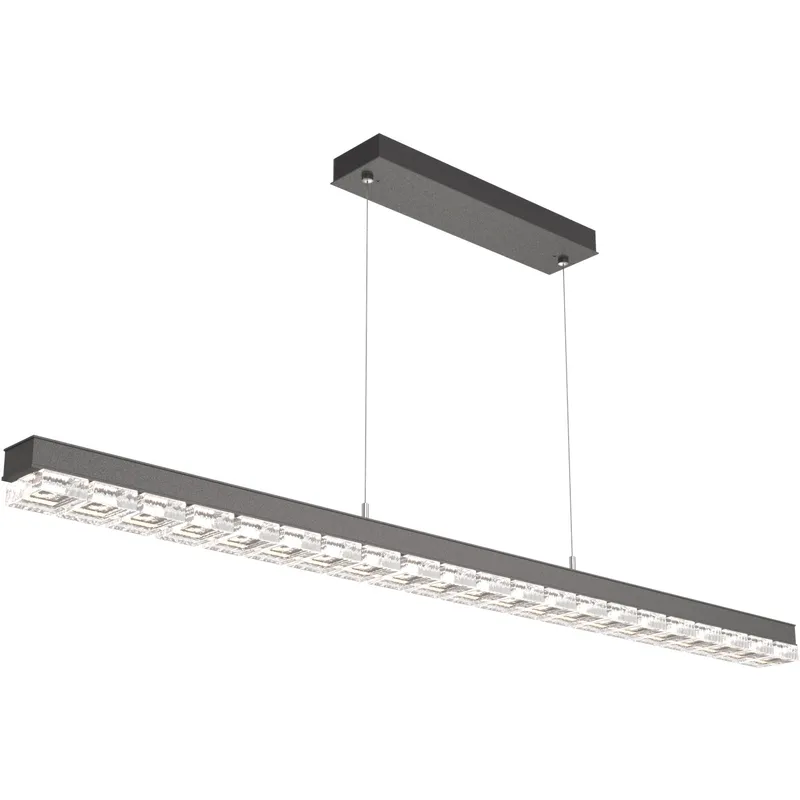 Tessera LED Graphite Linear Pendant Ceiling Light in PavT Cast