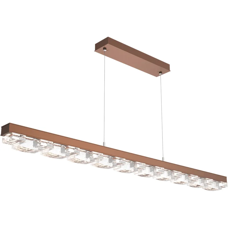 Tessera LED Burnished Bronze Linear Pendant Ceiling Light in Tetro Cast