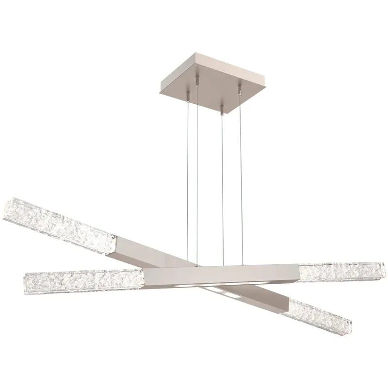 Axis LED 47.9 inch Metallic Beige Silver Linear Chandelier Ceiling Light, Moda