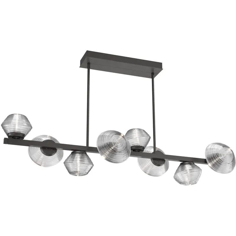 Mesa LED Graphite Linear Multi-Pendant Ceiling Light in 3000K LED, Clear, Twisted Branch