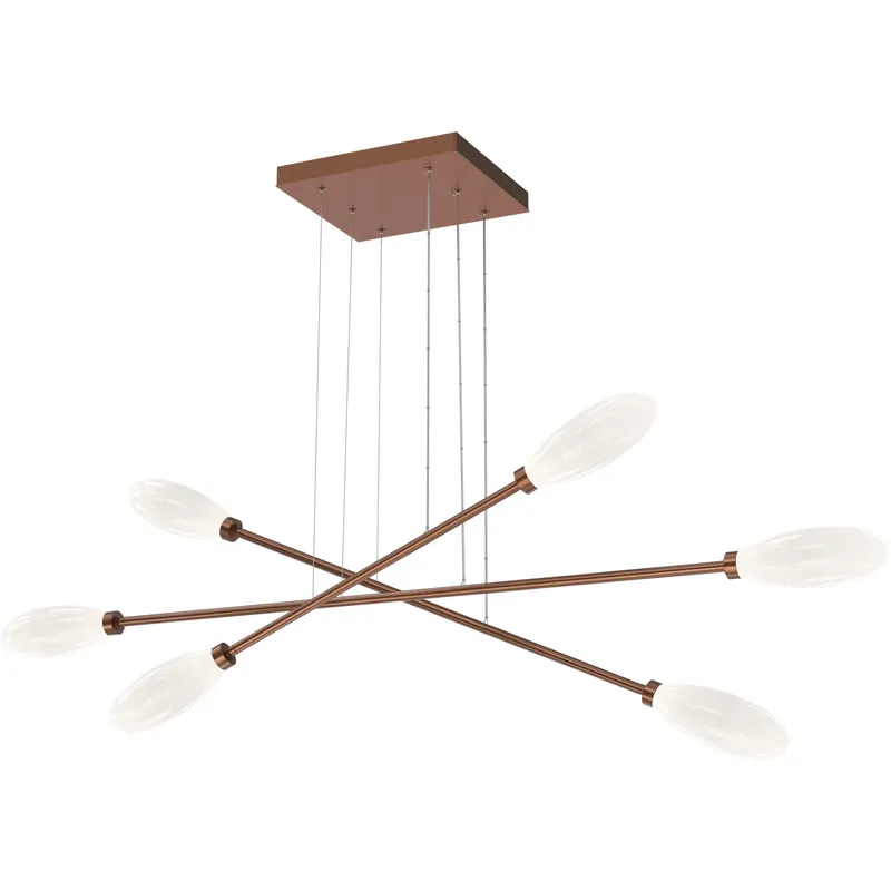 Fiori LED Burnished Bronze Linear Multi-Pendant Ceiling Light, Triple Moda