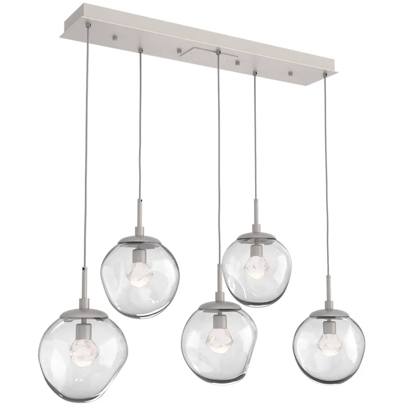 Aster LED LED 42.2 inch Beige Silver Linear Pendant Ceiling Light in Metallic Beige Silver, 2700K LED, Zircon Inner - Clear Outer, Multi-Port