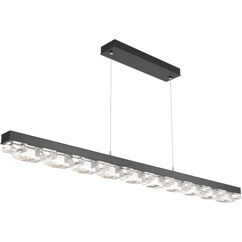 Tessera LED Matte Black Linear Pendant Ceiling Light in Tetro Cast