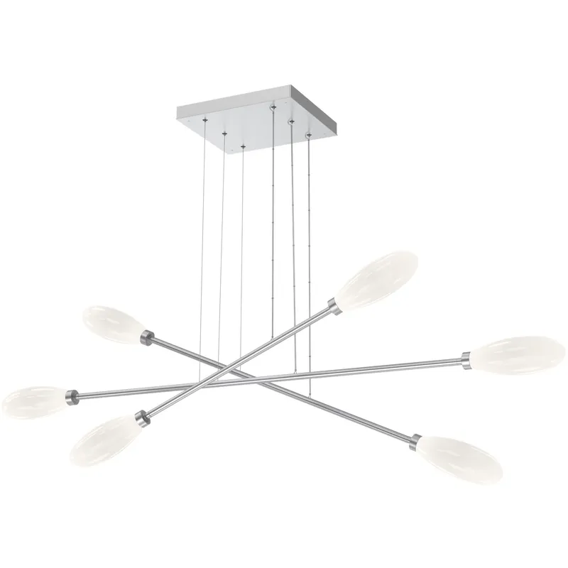 Fiori LED Classic Silver Linear Multi-Pendant Ceiling Light, Triple Moda