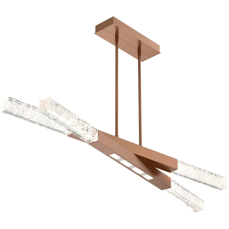 Axis LED 50.56 inch Novel Brass Linear Chandelier Ceiling Light