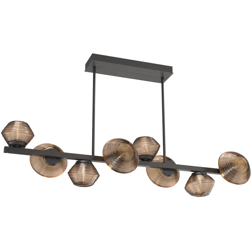 Mesa LED Graphite Linear Multi-Pendant Ceiling Light in 3000K LED, Bronze, Twisted Branch
