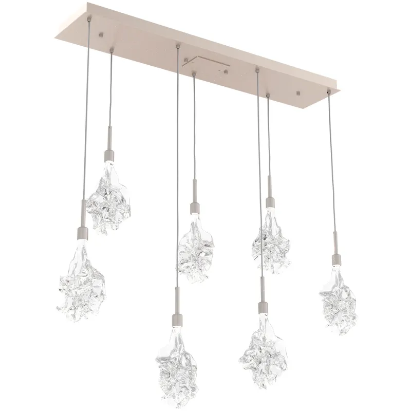 Blossom LED 45.6 inch Beige Silver Linear Pendant Ceiling Light in 3000K LED, Metallic Beige Silver, Multi-Port