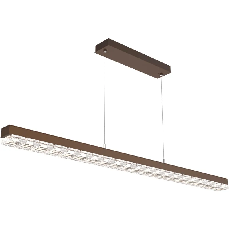 Tessera LED Flat Bronze Linear Pendant Ceiling Light in PavT Cast
