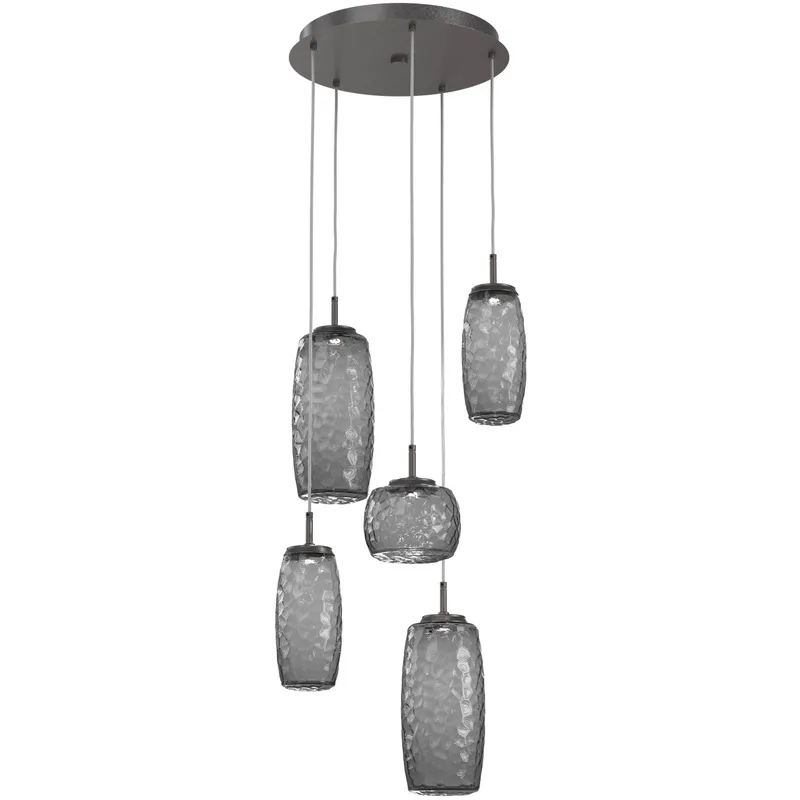 Vessel LED Graphite Multi-Pendant Ceiling Light in 3000K LED, Smoke