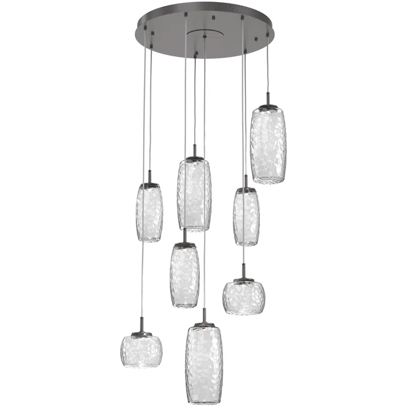 Vessel LED Graphite Multi-Pendant Ceiling Light in 3000K LED, Clear