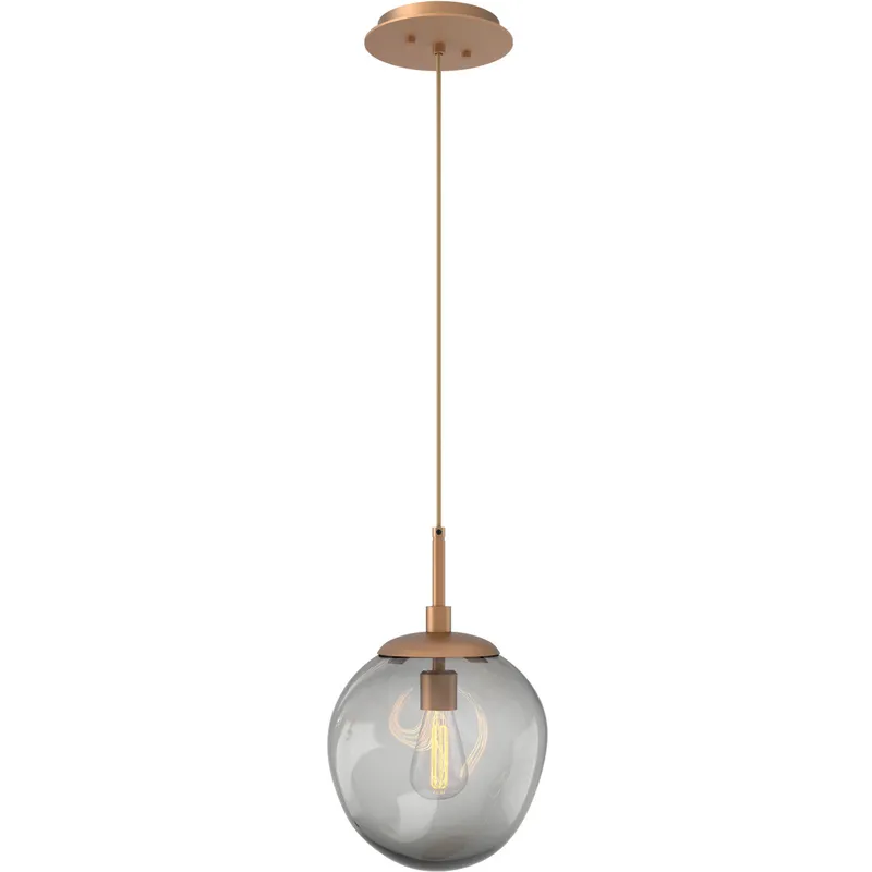 Aster Incandescent 1 Light 10 inch Novel Brass Pendant Ceiling Light in Smoke Aster