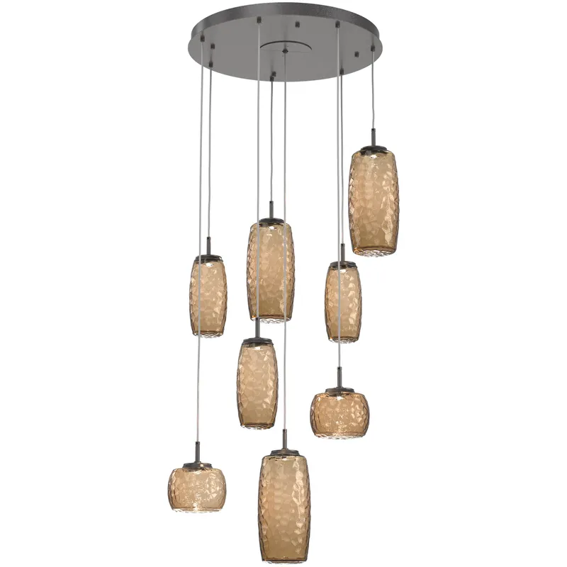 Vessel LED Graphite Multi-Pendant Ceiling Light in 3000K LED, Bronze