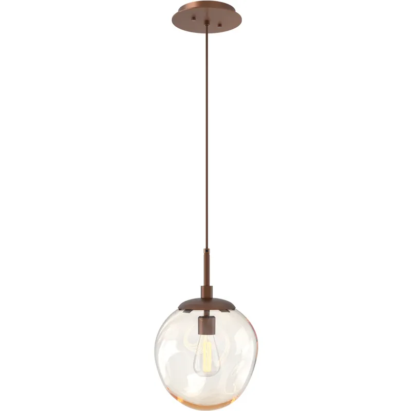 Aster Incandescent 1 Light 10 inch Burnished Bronze Pendant Ceiling Light in Amber Aster