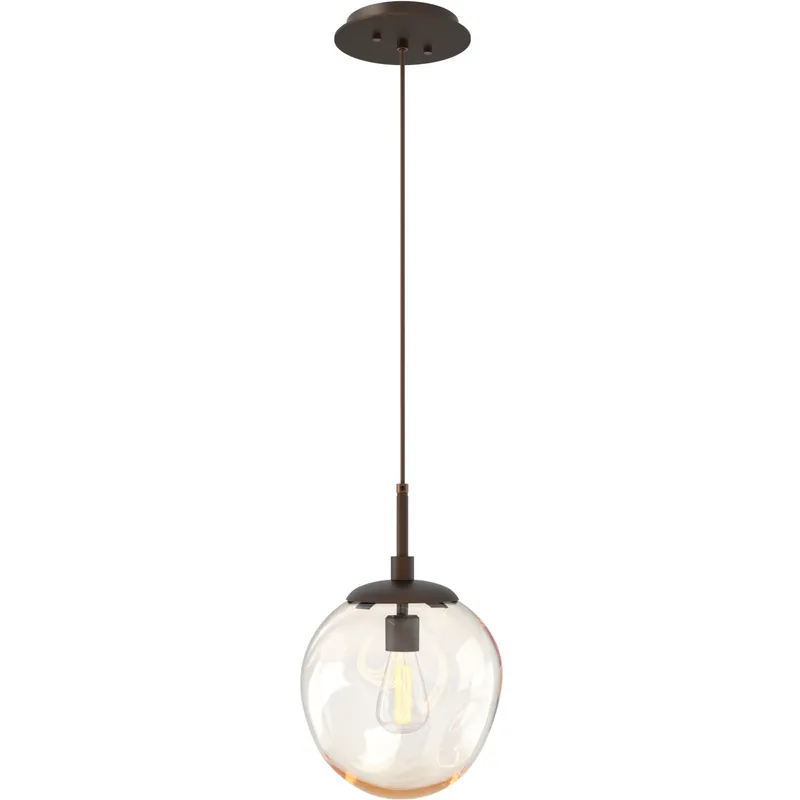 Aster Incandescent 1 Light 10 inch Flat Bronze Pendant Ceiling Light in Amber Aster