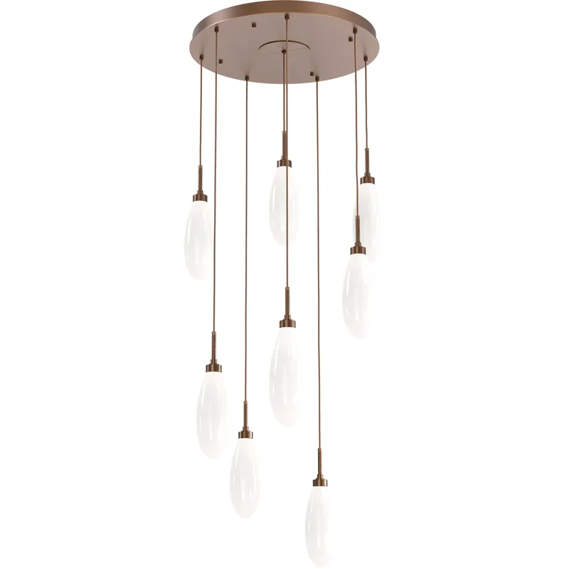 Fiori LED Flat Bronze Multi-Port Ceiling Light, Chandelier