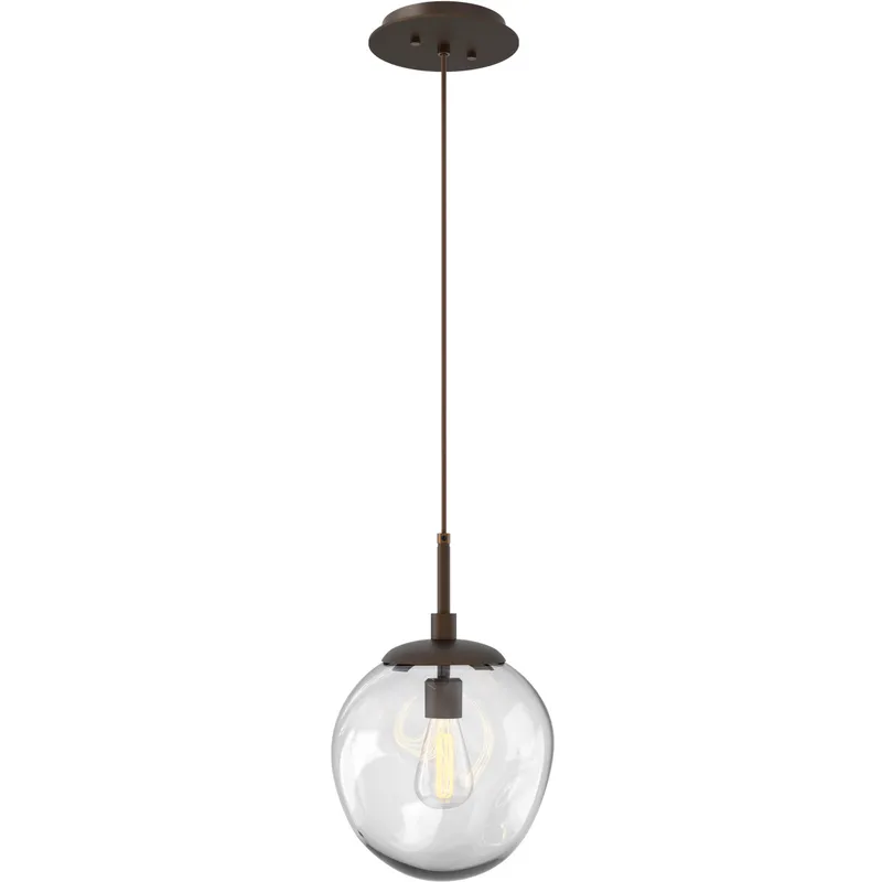 Aster Incandescent 1 Light 10 inch Flat Bronze Pendant Ceiling Light in Clear Aster