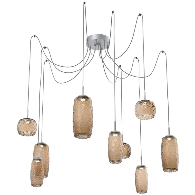 Vessel LED 15.2 inch Classic Silver Swag Multi-Pendant Ceiling Light in 3000K LED, Bronze