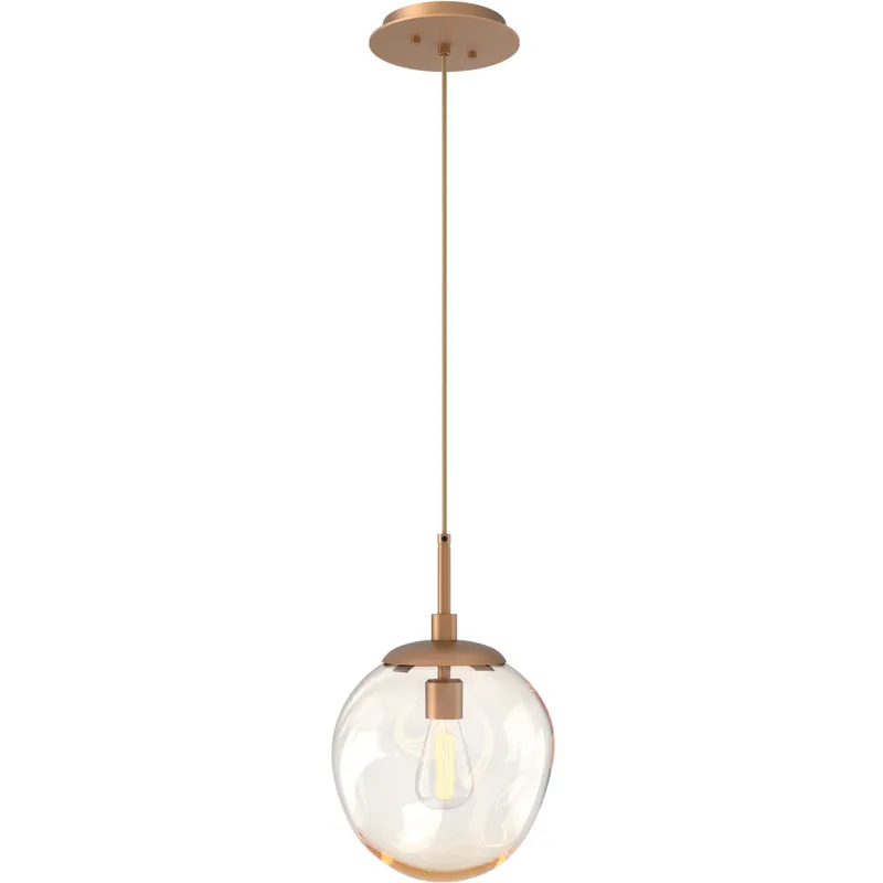 Aster Incandescent 1 Light 10 inch Novel Brass Pendant Ceiling Light in Amber Aster