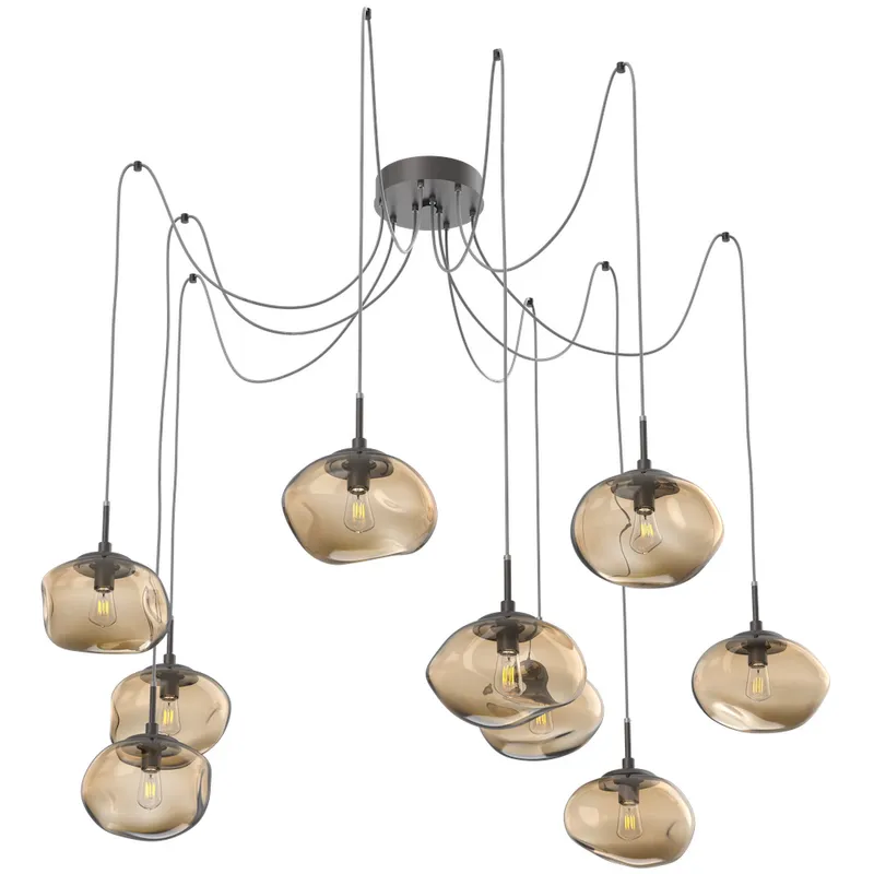 Nova 9 Light 19 inch Graphite Swag Multi-Pendant Ceiling Light in Bronze