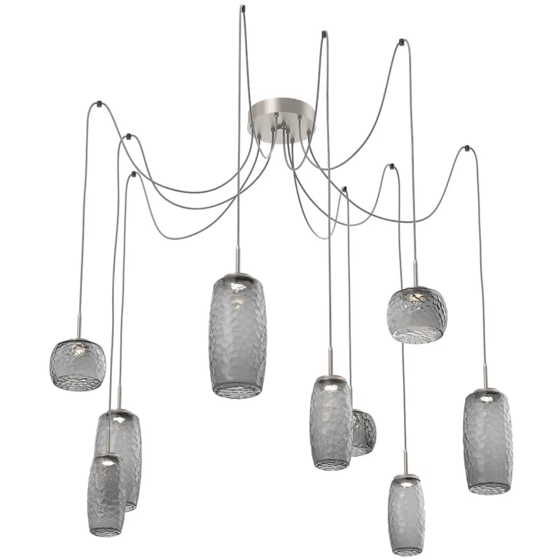 Vessel LED 15.2 inch Metallic Beige Silver Swag Multi-Pendant Ceiling Light in Smoke, 2700K LED