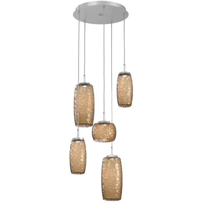 Vessel LED Classic Silver Multi-Pendant Ceiling Light in Bronze, 2700K LED
