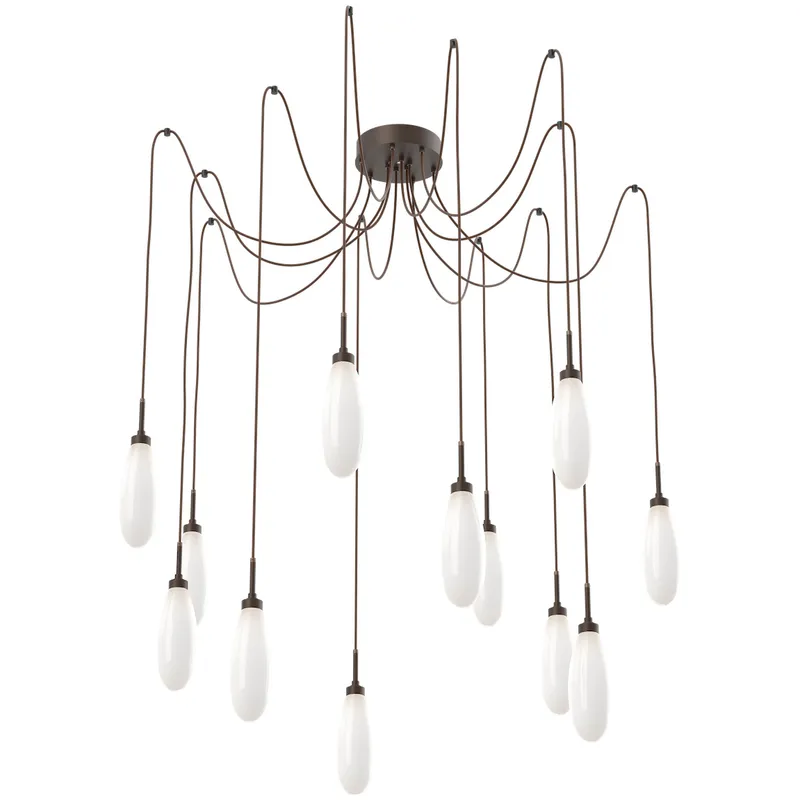 Fiori LED 9 inch Flat Bronze Swag Multi-Pendant Ceiling Light