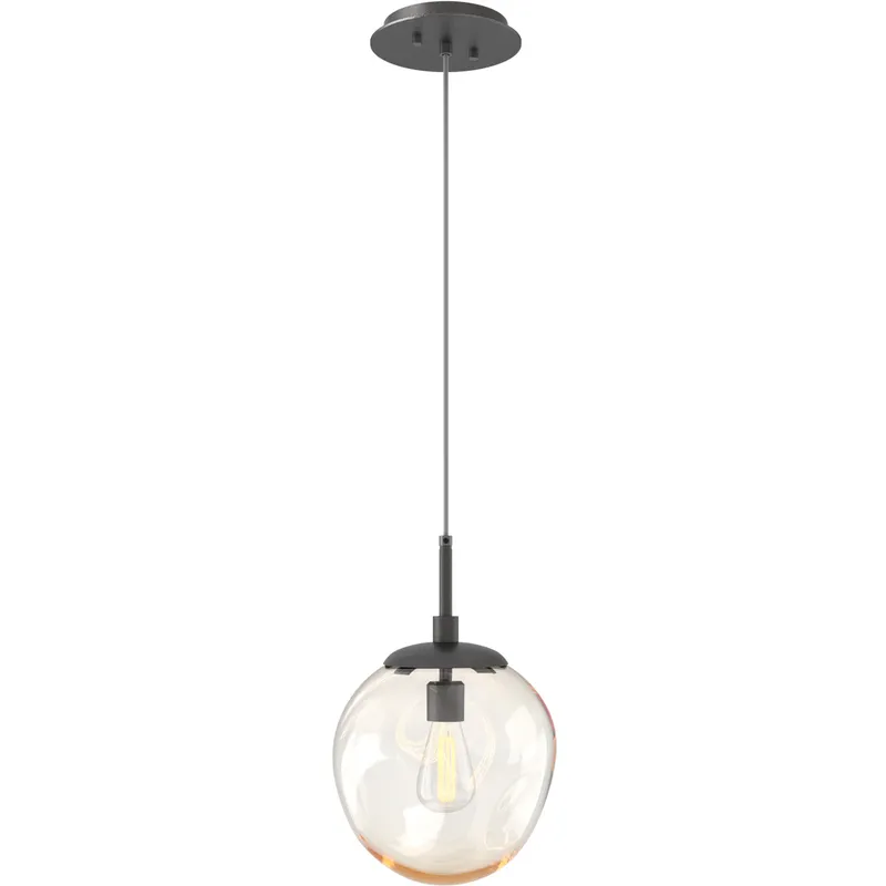 Aster Incandescent 1 Light 10 inch Graphite Pendant Ceiling Light in Amber Aster