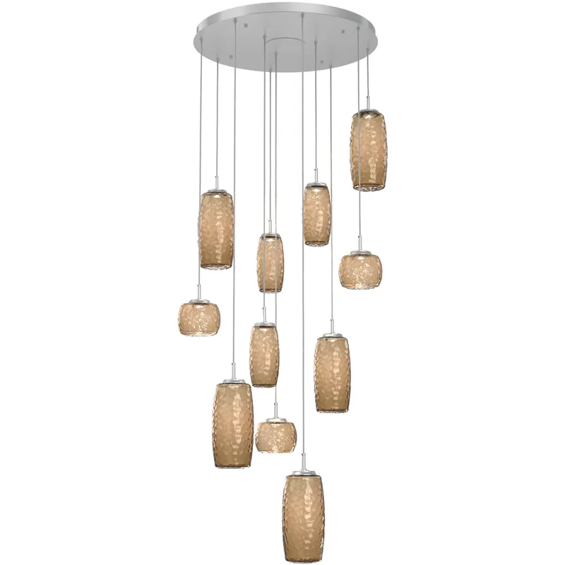 Vessel LED Classic Silver Multi-Pendant Ceiling Light in Bronze, 2700K LED