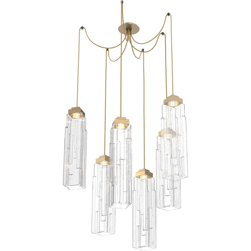 Ledgestone LED 13.5 inch Gilded Brass Swag Multi-Pendant Ceiling Light in 2700K LED