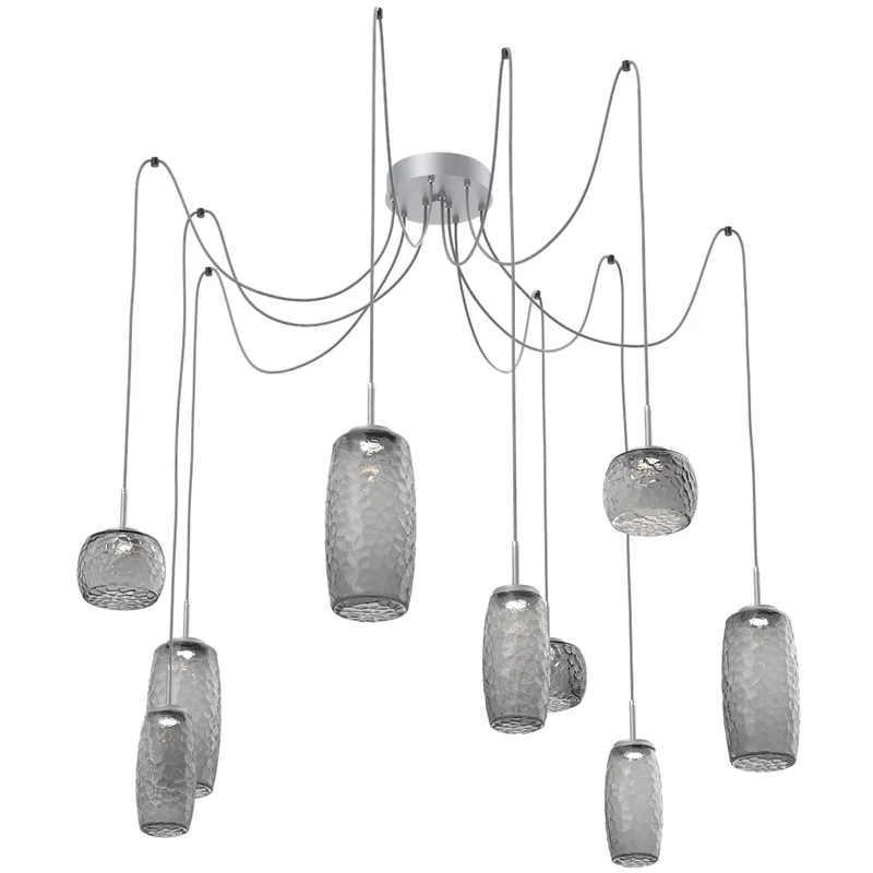 Vessel LED 15.2 inch Classic Silver Swag Multi-Pendant Ceiling Light in Smoke, 2700K LED