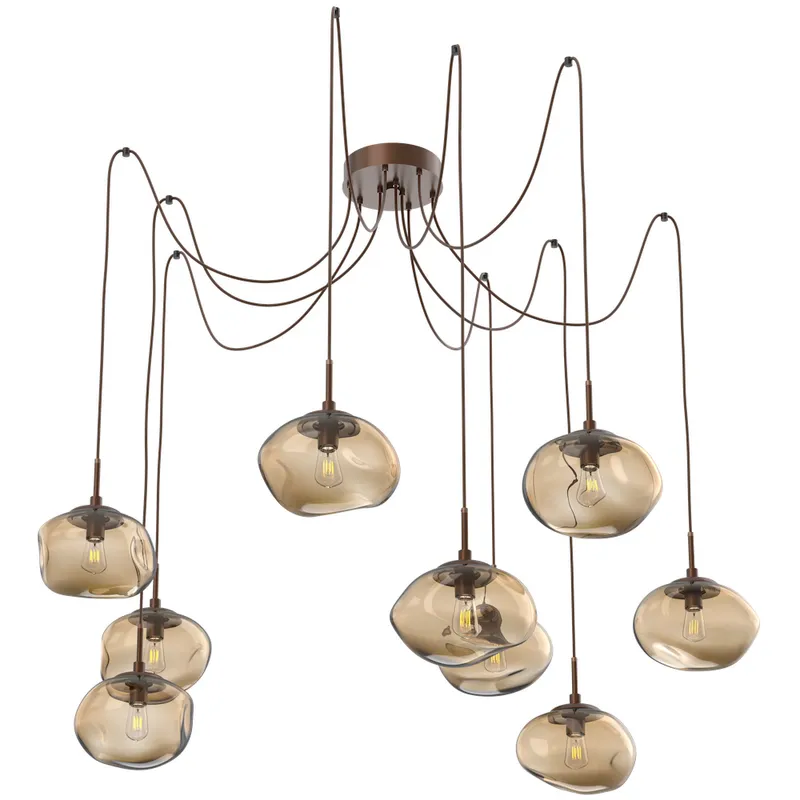 Nova 9 Light 19 inch Burnished Bronze Swag Multi-Pendant Ceiling Light