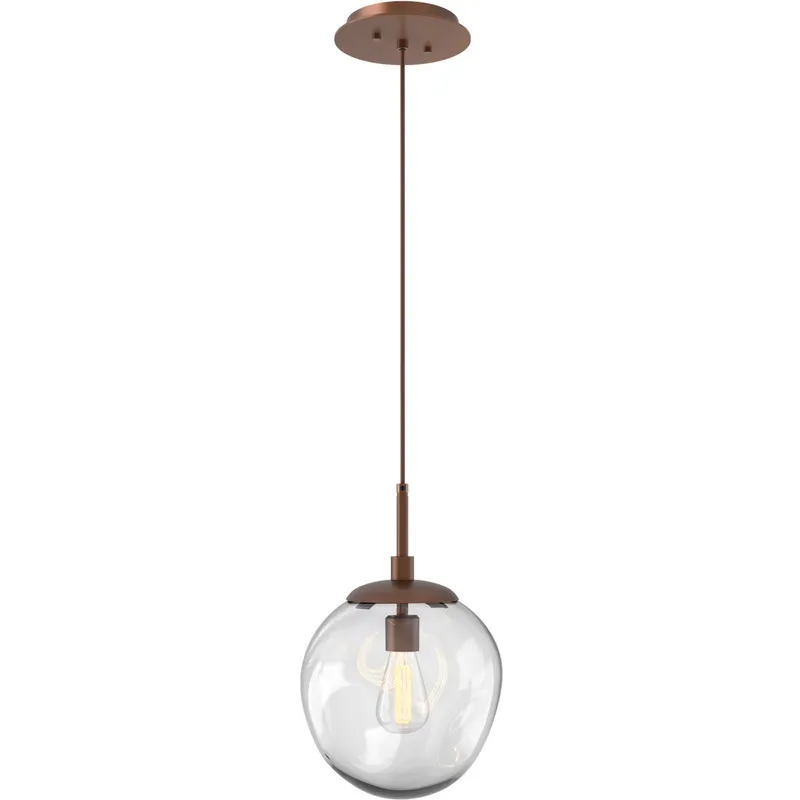Aster Incandescent 1 Light 10 inch Burnished Bronze Pendant Ceiling Light in Clear Aster