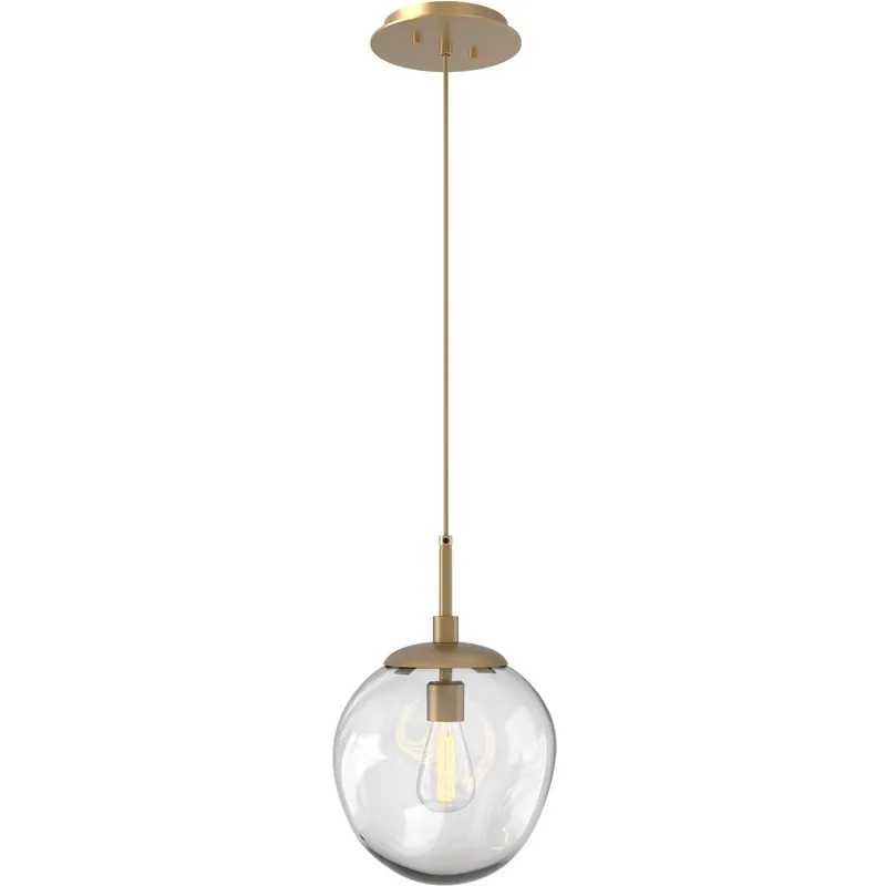 Aster Incandescent 1 Light 10 inch Gilded Brass Pendant Ceiling Light in Clear Aster