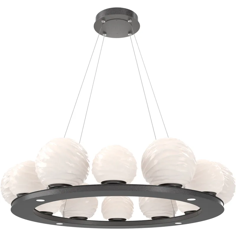 Gaia LED Graphite Multi-Pendant Ceiling Light in 3000K LED, Opal White