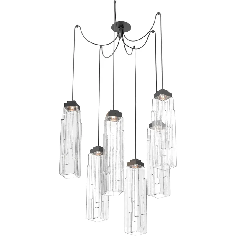 Ledgestone LED 13.5 inch Matte Black Swag Multi-Pendant Ceiling Light in 2700K LED